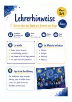 Vorschau - Arbeitsblätter - Sterne über der Stadt wie Vincent van Gogh – Kunstprojekt für Klasse 3/4 mit Vorlagen, Infotext & Reflexion - Seite 1