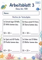 Vorschau - Arbeitsblätter - Textaufgaben bis 100 | Mathematik Klasse 2 | 7 Arbeitsblätter als PDF - Seite 3