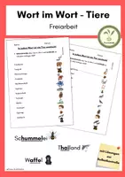 Vorschau - Arbeitsblätter - Wort im Wort - Tiernamen finden - Freiarbeit - Deckblatt