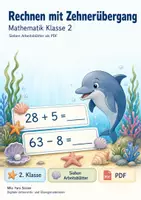 Vorschau - Arbeitsblätter - Rechnen mit Zehnerübergang | Mathematik Klasse 2 | 7 Arbeitsblätter als PDF - Deckblatt