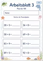 Vorschau - Arbeitsblätter - Rechnen mit Zehnerübergang | Mathematik Klasse 2 | 7 Arbeitsblätter als PDF - Seite 3