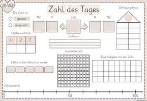 Vorschau - Poster - Zahl des Tages - Zahlenraum bis 100 - Seite 3