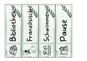 Vorschau - Poster - Tagestransparenz & Kalender grün / Fächerkarten, Monate, Wochentage & Datum für die Primarschule - Seite 2