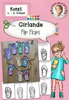 Vorschau - Arbeitsblätter - Sommer Girlande Flip Flops | Kunst Klasse 1-4 - Deckblatt