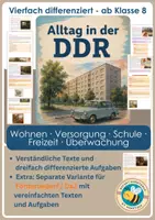 Vorschau - Arbeitsblätter - Alltag in der DDR - vierfach differenziert + Extraversion Förderbedarf - Deckblatt