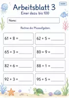 Vorschau - Arbeitsblätter - Plus mit Einern bis 100 | Mathematik Klasse 2 | 7 Arbeitsblätter als PDF - Seite 3
