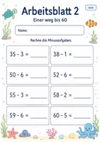 Vorschau - Arbeitsblätter - Minus mit Einern bis 100 | Mathematik Klasse 2 | 7 Arbeitsblätter als PDF - Seite 2
