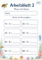Vorschau - Arbeitsblätter - Plus und Minus mit Einern bis 100 | Mathematik Klasse 2 | 7 Arbeitsblätter als PDF - Seite 2
