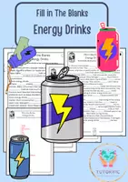 Vista previa - Hojas de trabajo - Fill in the Blanks - Energy Drinks - Portada