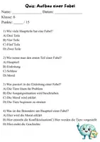 Vorschau - Arbeitsblätter - Fabel - Quiz/ Test - Deckblatt