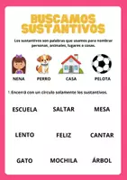 Vista previa - Hojas de trabajo - Sustantivos, adjetivos y verbos - página 2