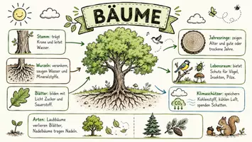 Vorschau - Arbeitsblätter - Arbeitsblätter zum Thema "Baum" + Lösung & MP3 + Mindmap + Infografiken - Seite 2