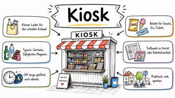 Vorschau - Arbeitsblätter - Arbeitsblätter "Kiosk" + Lösung & MP3 + Mindmap + Infografik - Seite 1