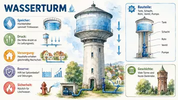 Vorschau - Arbeitsblätter - Arbeitsblätter "Wasserturm" + Lösung & MP3 + Infografik - Seite 3