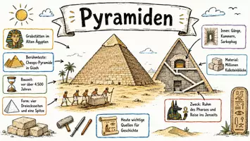 Vorschau - Arbeitsblätter - Arbeitsblätter zum Thema "Pyramide" + Lösung & MP3 + Infografik - Seite 1