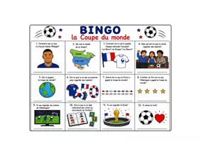 Vorschau - Arbeitsblätter - Französisch Fragebildung Bingo zur Fußball-WM (differenziert) - Seite 1