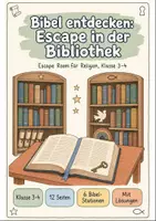 Vorschau - Stationenlernen - Bibel Klasse 3-4: Escape Room Religion - Deckblatt