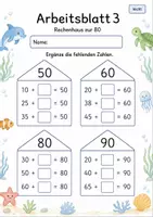 Vorschau - Arbeitsblätter - Rechenhäuser mit Lücken bis 100 | Mathematik Klasse 2 | 7 Arbeitsblätter als PDF - Seite 3