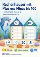 Vorschau - Arbeitsblätter - Rechenhäuser mit Plus und Minus bis 100 | Mathematik Klasse 2 | 7 Arbeitsblätter als PDF - Deckblatt