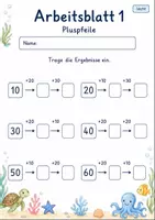 Vorschau - Arbeitsblätter - Pfeilaufgaben bis 100 | Mathematik Klasse 2 | 7 Arbeitsblätter als PDF - Seite 1