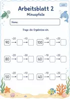 Vorschau - Arbeitsblätter - Pfeilaufgaben bis 100 | Mathematik Klasse 2 | 7 Arbeitsblätter als PDF - Seite 2