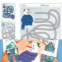 Aperçu - Feuilles d'exercices - Labyrinthes d’hiver – Activités à imprimer-Winter Mazes - Page de couverture