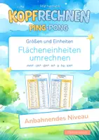Vorschau - Arbeitsblätter - Flächeneinheiten umrechnen (Anbahnendes Niveau) | Training mit der Ping-Pong-Methode - Deckblatt