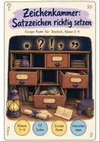 Vorschau - Stationenlernen - Escape Room Satzzeichen Klasse 3-4 - Deckblatt