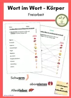Vorschau - Arbeitsblätter - Wort im Wort - Körper - Körperteile - Freiarbeit - Deckblatt