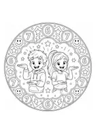 Vorschau - Mal- und Bastelvorlagen - Gratis Mandalas SIX-SEVEN - Ausmalbilder Grundschule kostenlos - Kunst Klasse 1-4 - Seite 3