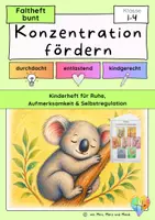 Vorschau - Unterrichtsreihen - Bewegung und Entspannung Klasse 1 bis 4 | Konzentration fördern, Arbeitsruhe, Aufmerksamkeit und Selbstregulation · buntes Faltheft - Deckblatt