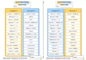 Vorschau - Arbeitsblätter - Flächeneinheiten umrechnen (Erweitertes Niveau ***) | Training mit der Ping-Pong-Methode - Seite 3