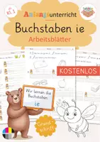 Vorschau - Arbeitsblätter - Kostenlos – Anfangsunterricht: Buchstabeneinführung ie - Arbeitsblätter (Klasse 1) - Deckblatt