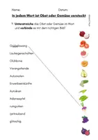 Vorschau - Arbeitsblätter - Wort im Wort - Obst und Gemüse - Freiarbeit - Seite 1