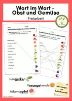 Vorschau - Arbeitsblätter - Wort im Wort - Obst und Gemüse - Freiarbeit - Deckblatt