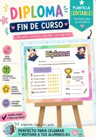 Vista previa - Evaluación - Plantilla editable diploma fin de curso - Portada