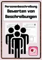 Vorschau - Arbeitsblätter - Personenbeschreibung bewerten und verbessern - Deckblatt
