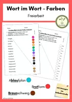 Vorschau - Arbeitsblätter - Wort im Wort - Farben finden - Freiarbeit - Deckblatt