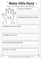 Vorschau - Arbeitsblätter - Meine Hilfe-Hand – 9 Arbeitsblätter zu Gefühlen, Sorgen & Selbsthilfe - Seite 1
