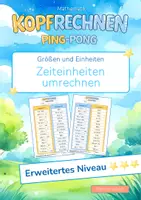 Vorschau - Arbeitsblätter - Paket Zeiteinheiten umrechnen | 4 Lernniveaus | Mathematik Ping- Pong - Seite 1