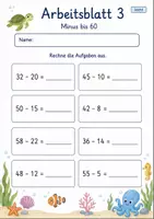 Vorschau - Arbeitsblätter - Rechenpäckchen Minus bis 100 | Mathematik Klasse 2 | 7 Arbeitsblätter als PDF - Seite 3