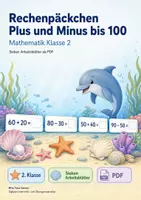 Vorschau - Arbeitsblätter - Rechenpäckchen Plus und Minus bis 100 | Mathematik Klasse 2 | 7 Arbeitsblätter als PDF - Deckblatt