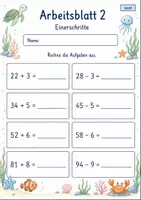 Vorschau - Arbeitsblätter - Rechenpäckchen Plus und Minus bis 100 | Mathematik Klasse 2 | 7 Arbeitsblätter als PDF - Seite 2