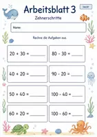 Vorschau - Arbeitsblätter - Rechenpäckchen Plus und Minus bis 100 | Mathematik Klasse 2 | 7 Arbeitsblätter als PDF - Seite 3