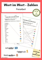 Vorschau - Arbeitsblätter - Wort im Wort - Zahlen finden - Freiarbeit - Deckblatt