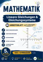 Vorschau - Arbeitsblätter - Mathematik Arbeitsblatt 5Kl LineareGleichungen - Deckblatt