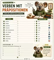 Vorschau - Arbeitsblätter - Deutsch mit Klaus – Verben mit Präpositionen / Die wichtigsten Verb-Präposition-Verbindungen einfach üben A2–B1 - Seite 1
