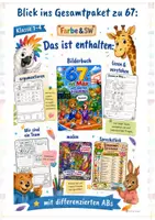 Vorschau - Mal- und Bastelvorlagen - Jugendwort 67 (six seven) – Kostenloses Ausmalbild | Grundschule - Seite 1