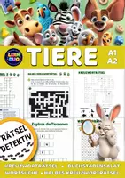 Vorschau - Arbeitsblätter - Tiere Deutsch A1–A2: 6 Wortschatzrätsel mit Kreuzworträtseln, Suchsel & Buchstabensalat | DaF/DaZ - Deckblatt