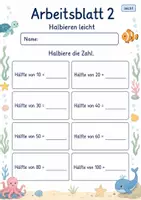 Vorschau - Arbeitsblätter - Verdoppeln und Halbieren | Mathematik Klasse 2 | 7 Arbeitsblätter als PDF - Seite 2